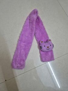 Cute Purple Kitten Plush Scarf