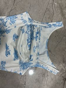 Blue &amp; White Toile Print Mini Dress