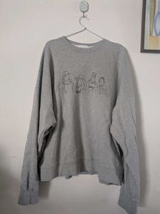 UNISEX Grey Graphic Print Sweatshirt