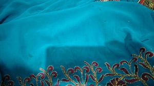 Embroidered Teal Saree