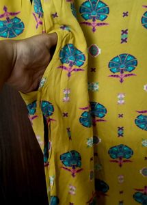 Yellow Printed Kurta