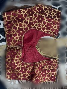 Designer Maroon &amp; Gold Brocade Blouse