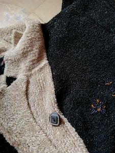 Stylish Women's Black &amp; Tan Cardigan