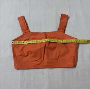 Orange Crop Top/ Blouse