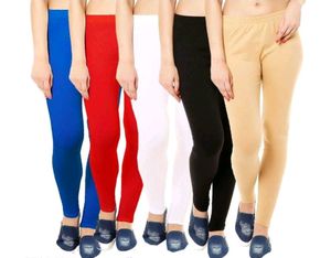 4 Leggings Combo Black, beige, Red, Green