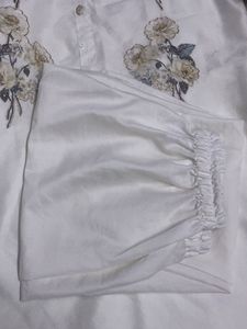 White Kurta with Floral Embellishments