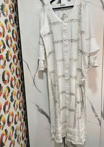 Long White Lucknowi Kurta🤍
