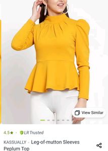 Stylish Yellow Peplum Top from Lime Road