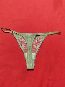 Primark Sage Green Lace Thong Panty