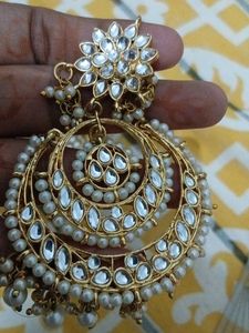 Exquisite Kundan Pearl Jhumka Earrings