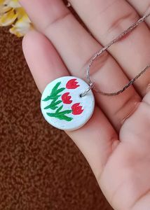 Hand-Painted Tulip Necklace