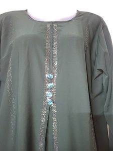 Elegant Green Abaya with Embellishments