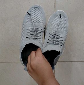 Stylish Grey Knit Sneakers