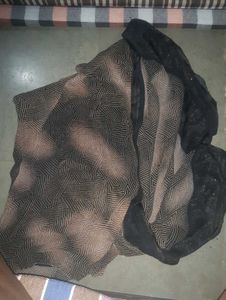Elegant Black Saree with Geometric Pattern