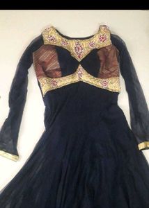 Elegant Blue Anarkali Gown