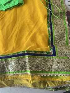 Vibrant Yellow Saree with Sequins
