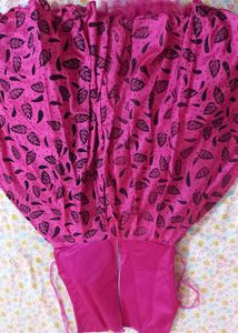 Dark Magenta Girls  Frock (8 To  10 Years)