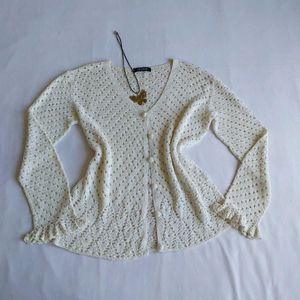 Cream Crochet Cardigan 🎀🫧