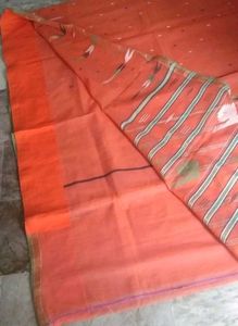 NEW thread work Orange golden saree with fall