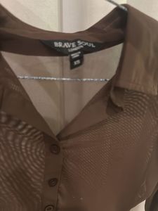 Sheer Button-Up Shirt