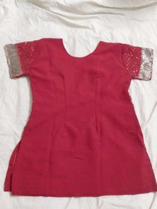 Embellished Palazzos Blood Red