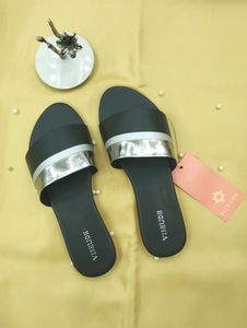 Vishudh Women Black,Sliver Flats