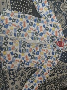 Boy's Unique Stamp Print Shirt