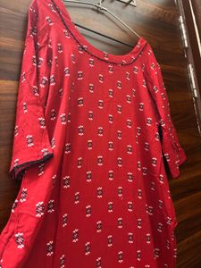 Chic Red Printed Kurta