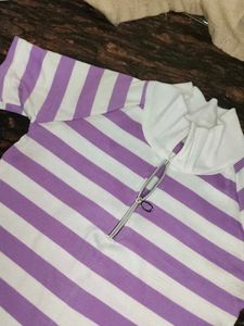 Striped Purple &amp; White Top