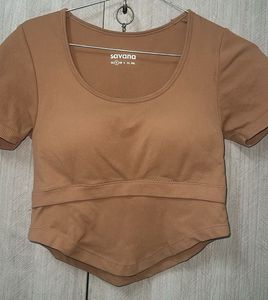 Savana Brown Cropped Top