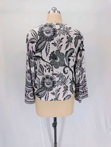 Boho Floral Tie-Front Blouse xxl size