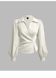 Formal Collared Neck Wrap Style Full Sleeve Shirt