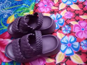 Purple Braided Strap Sandals