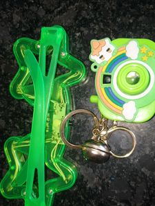 Cute Rainbow Cloud Camera Keychain