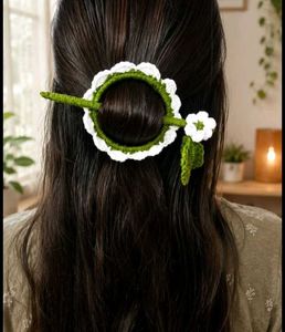 Crochet Flower bun Stick
