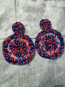 Boho Beaded Hoop Earrings