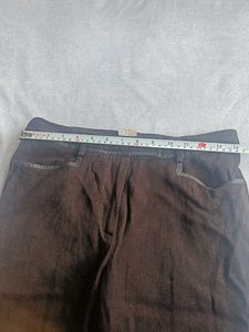 Women's straight dark brown trousers