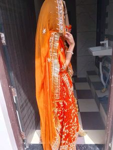 bridal rajputi poshak with one necklace