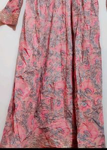 Pink Printed Anarkali Kurti For 32 Bust