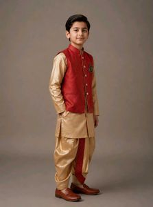 Premium Boys Ethnic kurta Dothi jacket Set(3pc)