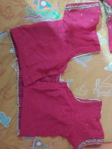 Elegant Pink Embellished Saree with Blouse