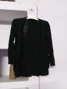 Black Open Front Cardigan