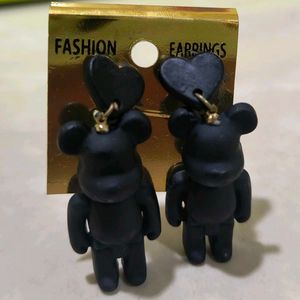 Cute Black Bear Earrings