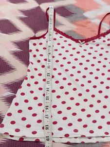 White Polka Dot Cami Top
