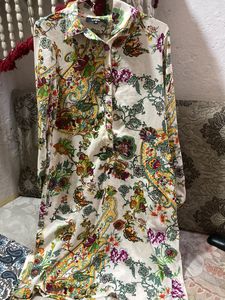 White Printed Summer Dress For Women