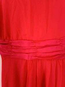 Elegant Red Lace Detail Maxi Dress
