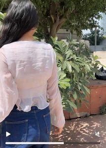 Sheer White Tie-Front Blouse