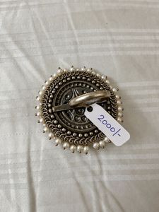 Designer brass Silver Ring for navratri