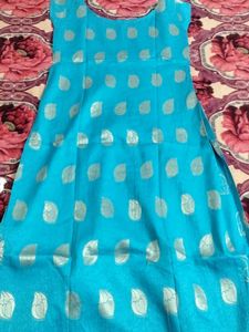Blue &amp; Gold kurti lengha Set
