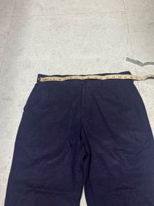 Mens Linen Navy Blue Trousers